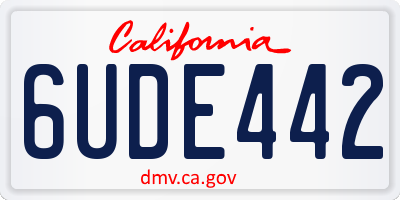 CA license plate 6UDE442
