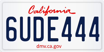 CA license plate 6UDE444