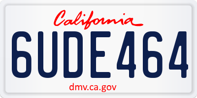 CA license plate 6UDE464