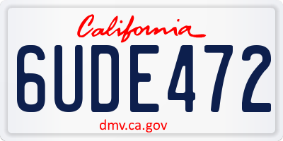 CA license plate 6UDE472