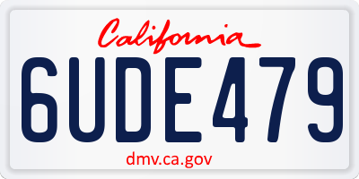 CA license plate 6UDE479