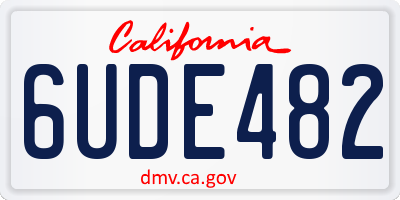 CA license plate 6UDE482