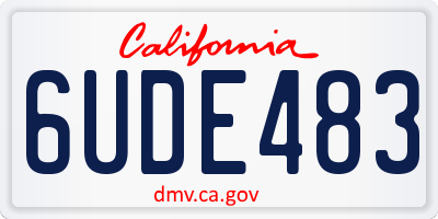 CA license plate 6UDE483