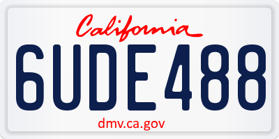 CA license plate 6UDE488