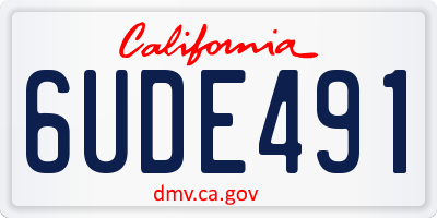 CA license plate 6UDE491