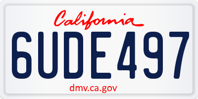 CA license plate 6UDE497