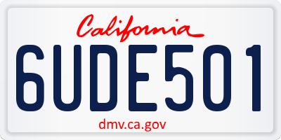 CA license plate 6UDE501