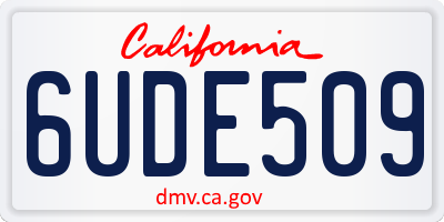 CA license plate 6UDE509