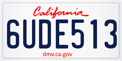 CA license plate 6UDE513