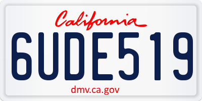 CA license plate 6UDE519