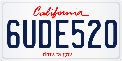 CA license plate 6UDE520
