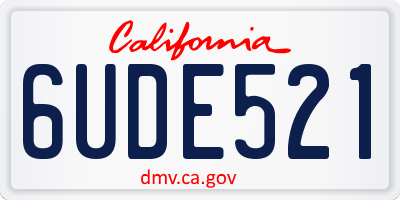 CA license plate 6UDE521