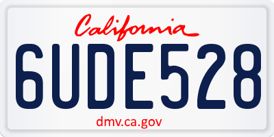 CA license plate 6UDE528