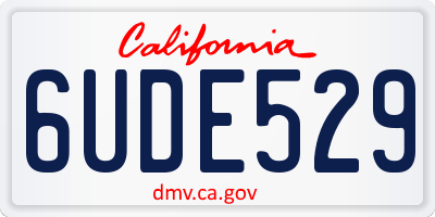 CA license plate 6UDE529