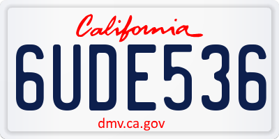 CA license plate 6UDE536