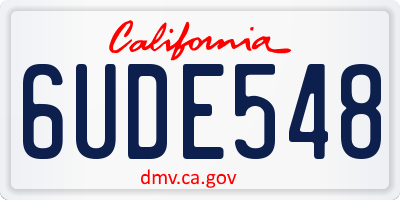 CA license plate 6UDE548