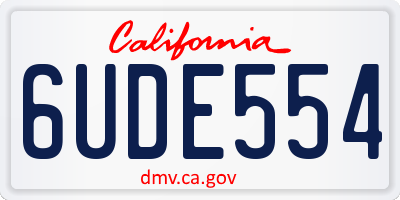 CA license plate 6UDE554