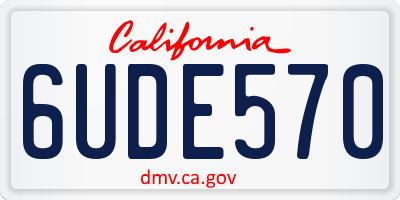 CA license plate 6UDE570