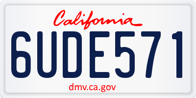 CA license plate 6UDE571