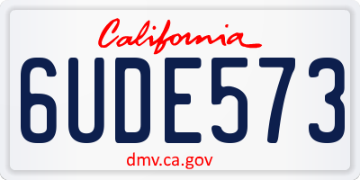 CA license plate 6UDE573