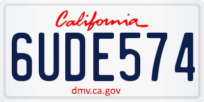 CA license plate 6UDE574