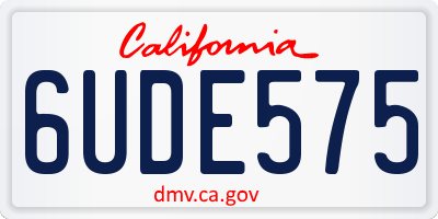 CA license plate 6UDE575