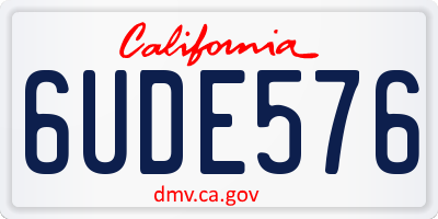 CA license plate 6UDE576