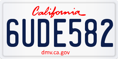 CA license plate 6UDE582