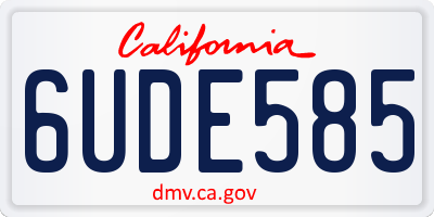 CA license plate 6UDE585