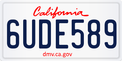 CA license plate 6UDE589