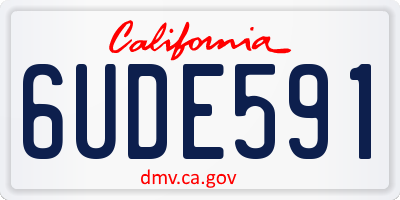 CA license plate 6UDE591