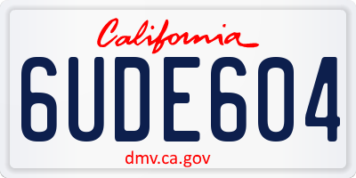 CA license plate 6UDE604