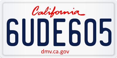 CA license plate 6UDE605