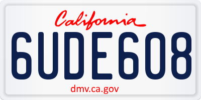 CA license plate 6UDE608