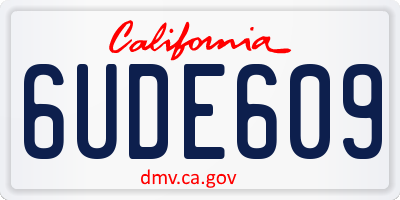 CA license plate 6UDE609