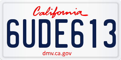 CA license plate 6UDE613