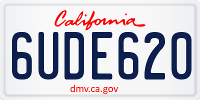 CA license plate 6UDE620