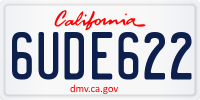 CA license plate 6UDE622