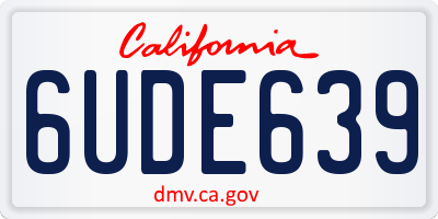 CA license plate 6UDE639