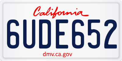 CA license plate 6UDE652