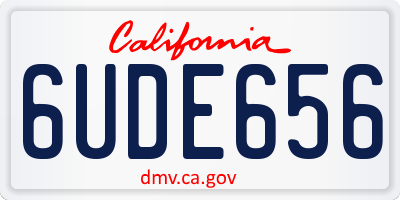 CA license plate 6UDE656