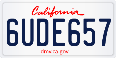 CA license plate 6UDE657