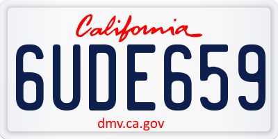 CA license plate 6UDE659
