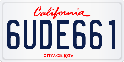 CA license plate 6UDE661