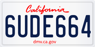 CA license plate 6UDE664