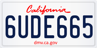 CA license plate 6UDE665