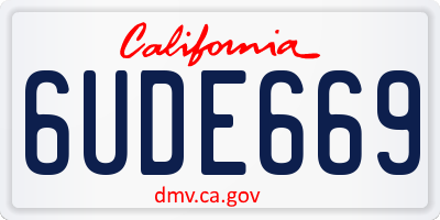 CA license plate 6UDE669