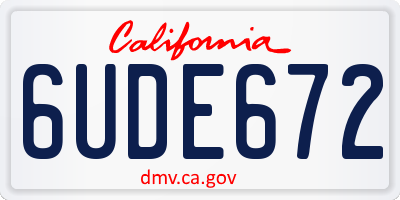 CA license plate 6UDE672