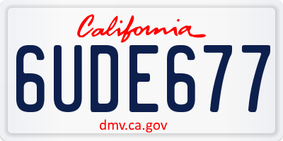 CA license plate 6UDE677