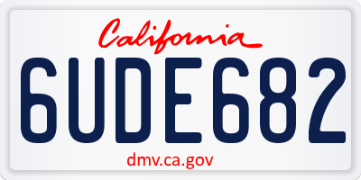 CA license plate 6UDE682